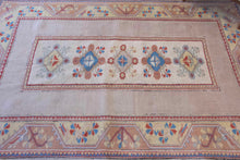 Load image into Gallery viewer, 6x8 Vintage Western Anatolian Oushak Style 'Milas' Turkish Area Rug Spacious Field Geometric Design Floral Border Soft Colors | SKU 558