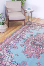 Load image into Gallery viewer, 6x9 Vintage Central Anatolian 'Ladik' Turkish Area Rug Bold Intricate Medallion Spacious Bright Field Floral Design | SKU 560