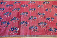 Load image into Gallery viewer, 4x7 Vintage Central Anatolian Turkish Area Rug Symmetrically Designed Bold Flowers on Red Field Earthy Border | SKU 566