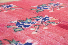 Load image into Gallery viewer, 4x7 Vintage Central Anatolian Turkish Area Rug Symmetrically Designed Bold Flowers on Red Field Earthy Border | SKU 566