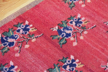 Load image into Gallery viewer, 4x7 Vintage Central Anatolian Turkish Area Rug Symmetrically Designed Bold Flowers on Red Field Earthy Border | SKU 566