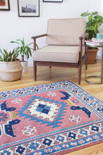 Load image into Gallery viewer, 4x7 Vintage Central Anatolian 'Aksaray' Turkish Area Rug Double Diamond Geometric Design with Stylized Motifs | SKU 579