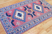 Load image into Gallery viewer, 4x7 Vintage Central Anatolian 'Aksaray' Turkish Area Rug Double Diamond Geometric Design with Stylized Motifs | SKU 579