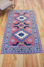 Load image into Gallery viewer, 4x7 Vintage Central Anatolian 'Aksaray' Turkish Area Rug Double Diamond Geometric Design with Stylized Motifs | SKU 579