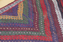 Load image into Gallery viewer, 7x10 Vintage Western Anatolian Turkish Kilim Area Rug Colorful Symmetrical Diamond Design with Alternating Colors  | SKU 580