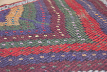 Load image into Gallery viewer, 7x10 Vintage Western Anatolian Turkish Kilim Area Rug Colorful Symmetrical Diamond Design with Alternating Colors  | SKU 580