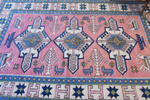 Load image into Gallery viewer, 6x10 Vintage Central Anatolian Oushak Style 'Sultanhan' Turkish Area Rug | Triple Medallion Soft Field Colors Geometric Design | SKU 581