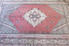 Load image into Gallery viewer, 7x11 Vintage Western Anatolian 'Kula' Turkish Area Rug | Diamond Medallion Spacious Field Symmetrical Geometric Design Soft Colors | SKU 589
