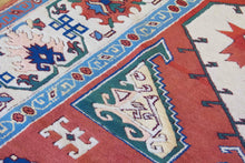 Load image into Gallery viewer, 7x9 Vintage Central Anatolian 'Aksaray' Turkish Area Rug Diamond Medallion Classical Geometric Design Vibrant Colors Floral Border | SKU 592