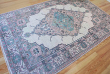 Load image into Gallery viewer, 7x10 Vintage Western Anatolian Oushak Style 'Kula' Turkish Area Rug Bold Diamond Medallion Geometric Design Floral Border | SKU 601