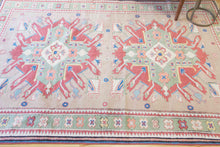 Load image into Gallery viewer, 6x8 Vintage Central Anatolian 'Aksaray' Turkish Area Rug 'Adler' Caucasus Design Two Bold Medallions Light Field Geometric Border | SKU 604