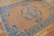 Load image into Gallery viewer, 6x9 Vintage Central Anatolian Oushak Style Turkish Area Rug Bold Medallion Muted Colors Spacious Field Ornate Corners | SKU 605