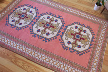 Load image into Gallery viewer, 6x9 Vintage Central Anatolian 'Sultanhan' Turkish Area Rug | Triple Medallion Spacious Field Geometric Border Muted Colors | SKU 606