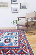 Load image into Gallery viewer, 7x8 Vintage Central Anatolian 'Aksaray' Turkish Area Rug Bold Medallion Geometric Design Stylized Field Motifs Geometric Border | SKU 611