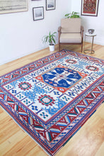 Load image into Gallery viewer, 7x8 Vintage Central Anatolian 'Aksaray' Turkish Area Rug Bold Medallion Geometric Design Stylized Field Motifs Geometric Border | SKU 611