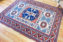 Load image into Gallery viewer, 7x8 Vintage Central Anatolian 'Aksaray' Turkish Area Rug Bold Medallion Geometric Design Stylized Field Motifs Geometric Border | SKU 611