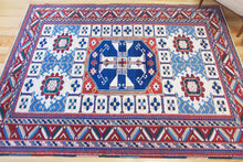 Load image into Gallery viewer, 7x8 Vintage Central Anatolian 'Aksaray' Turkish Area Rug Bold Medallion Geometric Design Stylized Field Motifs Geometric Border | SKU 611