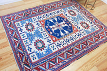 Load image into Gallery viewer, 7x8 Vintage Central Anatolian 'Aksaray' Turkish Area Rug Bold Medallion Geometric Design Stylized Field Motifs Geometric Border | SKU 611