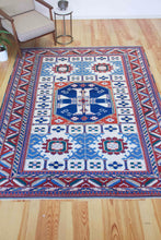 Load image into Gallery viewer, 7x8 Vintage Central Anatolian 'Aksaray' Turkish Area Rug Bold Medallion Geometric Design Stylized Field Motifs Geometric Border | SKU 611