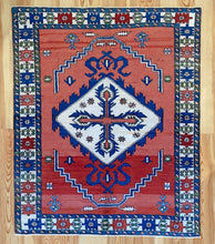 Load image into Gallery viewer, 5x6 Vintage Central Anatolian 'Aksaray' Turkish Area Rug | Bold Diamond Medallion Spacious Field Scattered Motifs Stylized Border | SKU 612