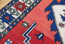 Load image into Gallery viewer, 5x6 Vintage Central Anatolian 'Aksaray' Turkish Area Rug | Bold Diamond Medallion Spacious Field Scattered Motifs Stylized Border | SKU 612