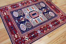 Load image into Gallery viewer, 5x7 Vintage Central Anatolian Caucasian Design 'Aksaray' Turkish Area Rug | Bold Medallion Rich Geometric Design Stylized Field Motifs Geometric Border | SKU 616