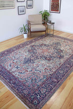 Load image into Gallery viewer, 7x10 Vintage Central Anatolian 'Kayseri' Turkish Area Rug | Bold Medallion Intricate Floral Design Stylized Field Motifs Palmette Floral Design | SKU 618