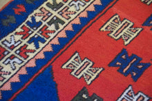 Load image into Gallery viewer, 4x6 Vintage Central Anatolian 'Taspinar' Turkish Area Rug | Double Nieche with Symmetrical Geometric Motifs on Blue Field Stylized Border | SKU 623
