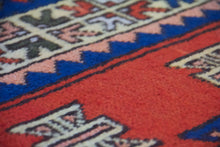 Load image into Gallery viewer, 4x6 Vintage Central Anatolian 'Taspinar' Turkish Area Rug | Double Nieche with Symmetrical Geometric Motifs on Blue Field Stylized Border | SKU 623