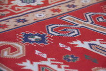 Load image into Gallery viewer, 6x7 Vintage Central Anatolian Caucasian 'Perpedil' Design 'York' Turkish Area Rug | Symmetrical Stylized Motifs Vibrant Colors Geometric Border | SKU 624