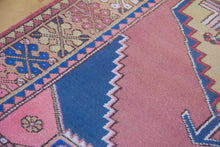 Load image into Gallery viewer, 4x8 Vintage Central Anatolian 'Nigde' Turkish Area Rug | Bold Medallion Spacious Field Muted Soft Colors Geometric Design | SKU 625