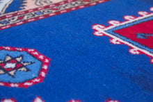 Load image into Gallery viewer, 5x8 Vintage Central Anatolian 'Taspinar' Turkish Area Rug | Geometric Design Blue Field Stylized Motifs | SKU 627