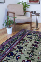 Load image into Gallery viewer, 5x6 Vintage Central Anatolian 'Taspinar' Turkish Area Rug | Symmetrical Floral Design with Palmettes Bold Colors Geometric Border | SKU 628