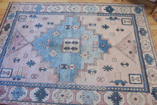 Load image into Gallery viewer, 7x9 Vintage Central Anatolian 'Nigde' Turkish Area Rug | Bold Diamond Medallion Neutral Colors Stylized Motifs Geometric Border | SKU 629