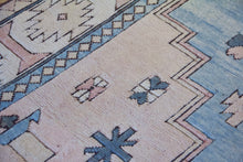 Load image into Gallery viewer, 7x9 Vintage Central Anatolian 'Nigde' Turkish Area Rug | Bold Diamond Medallion Neutral Colors Stylized Motifs Geometric Border | SKU 629