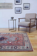 Load image into Gallery viewer, 4x6 Vintage Western Anatolian Caucasian 'Seven Shield' Design Turkish Area Rug | Bold Medallion Geometric Design Stylized Motifs  | SKU 634