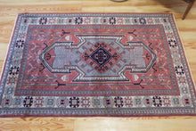 Load image into Gallery viewer, 4x6 Vintage Western Anatolian Caucasian 'Seven Shield' Design Turkish Area Rug | Bold Medallion Geometric Design Stylized Motifs  | SKU 634