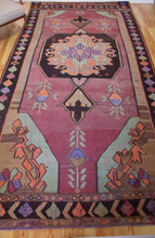 Load image into Gallery viewer, 7x15 Vintage Eastern Anatolian 'Kars' Oversized Turkish Kilim Area Rug | Bold Medallion with Spacious Field Symmetrical Large Motifs Soft Colors Geometric Border | SKU 637