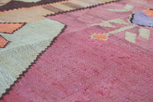 Load image into Gallery viewer, 7x15 Vintage Eastern Anatolian 'Kars' Oversized Turkish Kilim Area Rug | Bold Medallion with Spacious Field Symmetrical Large Motifs Soft Colors Geometric Border | SKU 637