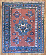 Load image into Gallery viewer, 6x8 Vintage Central Anatolian 'Sultanhan' Turkish Area Rug | Central Medallion Geometric Designs on Spacious Field Stylized Border | SKU 646