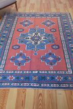Load image into Gallery viewer, 6x8 Vintage Central Anatolian 'Sultanhan' Turkish Area Rug | Central Medallion Geometric Designs on Spacious Field Stylized Border | SKU 646