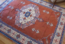 Load image into Gallery viewer, 8x10 Vintage Central Anatolian 'Sultanhan' Turkish Area Rug | Star Design Bold Medallion Placed in Octagonal Design Spacious Field with Stylized Motifs Light Field | SKU 648