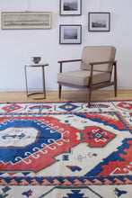 Load image into Gallery viewer, 8x11 Vintage Central Anatolian 'Konya' Turkish Area Rug | Two Intertwined Central Medallions on Light Field Stylized Broad Border Pastel Colors  | SKU 649