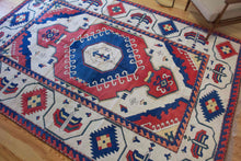 Load image into Gallery viewer, 8x11 Vintage Central Anatolian 'Konya' Turkish Area Rug | Two Intertwined Central Medallions on Light Field Stylized Broad Border Pastel Colors  | SKU 649
