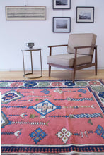 Load image into Gallery viewer, 7x11 Vintage Central Anatolian 'Sultanhan' Turkish Area Rug | Symmetrical Geometric Design on Spacious Field Stylized Motifs Light Border Design | SKU 658