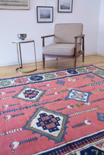 Load image into Gallery viewer, 7x11 Vintage Central Anatolian 'Sultanhan' Turkish Area Rug | Symmetrical Geometric Design on Spacious Field Stylized Motifs Light Border Design | SKU 658