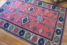 Load image into Gallery viewer, 7x11 Vintage Central Anatolian 'Sultanhan' Turkish Area Rug | Symmetrical Geometric Design on Spacious Field Stylized Motifs Light Border Design | SKU 658