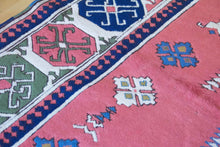 Load image into Gallery viewer, 7x11 Vintage Central Anatolian 'Sultanhan' Turkish Area Rug | Symmetrical Geometric Design on Spacious Field Stylized Motifs Light Border Design | SKU 658