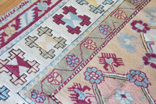 Load image into Gallery viewer, 5x6 Vintage Western Anatolian 'Milas' Turkish Rug | Triple Diamond Medallion Geometric Design Pastel Colors | SKU 663