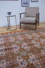 Load image into Gallery viewer, 7x10 Vintage Central Anatolian 'Kayseri' Turkish Rug | Intricate Symmetrical Geometric Design Earthy Colors | SKU 670
